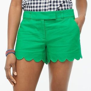 NWT JCrew scalloped green shorts